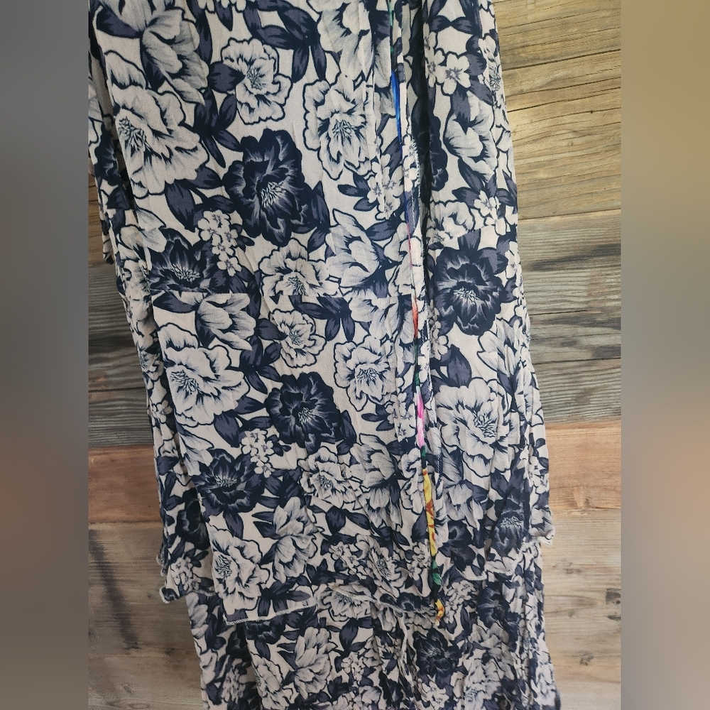 Johnny Was Micha Mixed Floral Print Wrap Dress Size L - Picture 9 of 10